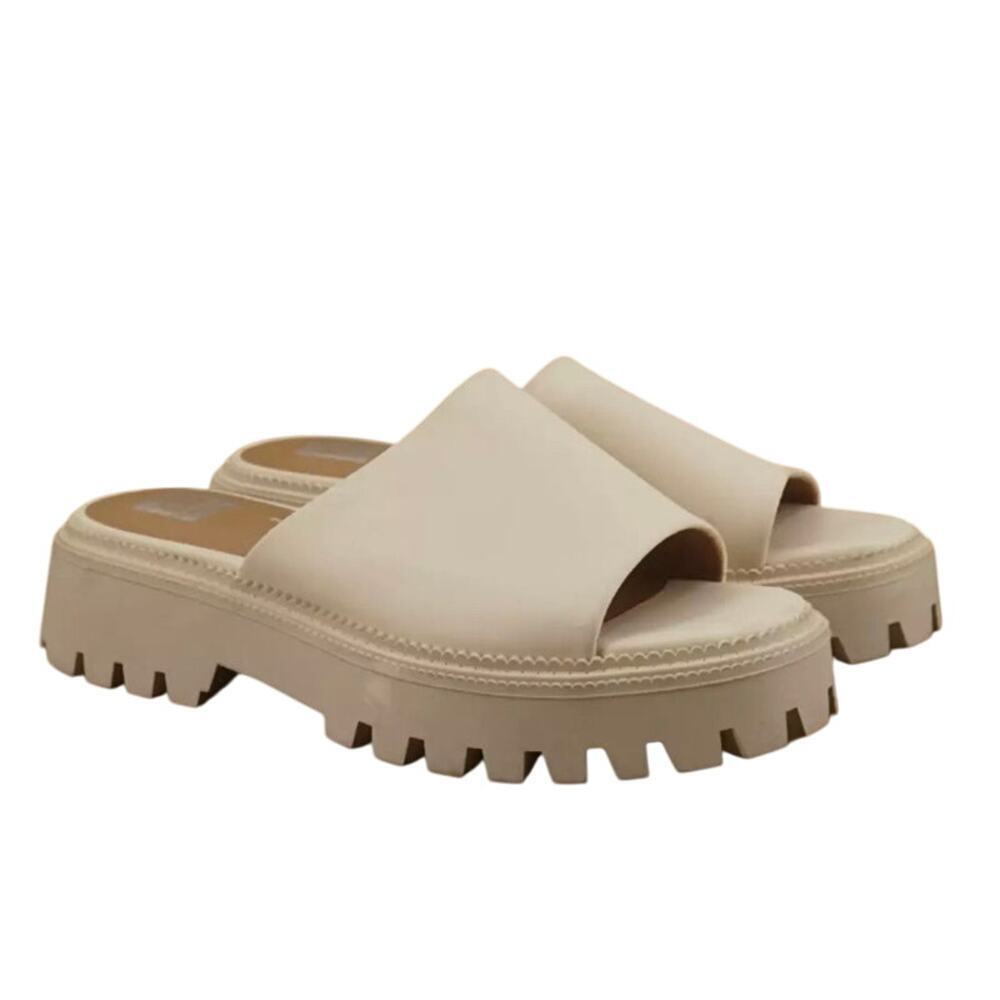 Dolce Vita Womens Liliah Slide Sandals Platform Chunky Lug Sole Off White Sz 8